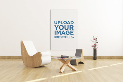 Mockup Featuring an Art Print Hanging at a Lounge Room 324-el