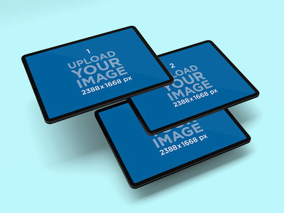 Mockup of Three iPad Pros Floating Together 1020-el