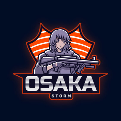 Gaming Logo Generator with an Armed Anime Fighter