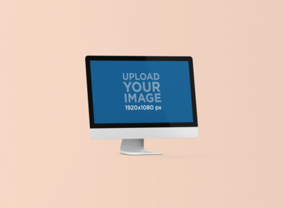 Minimal iMac Mockup with a Colored Backdrop 1284-el