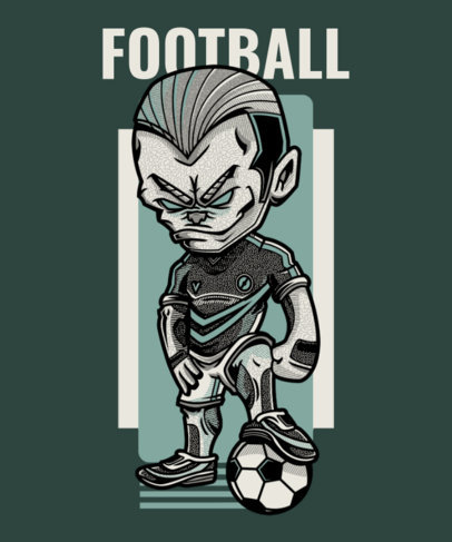 T-Shirt Design Maker Featuring a Cartoon Character with a Soccer Ball 97c-el