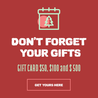 Banner Design Template for a Christmas Gift Card Promo 307b-el