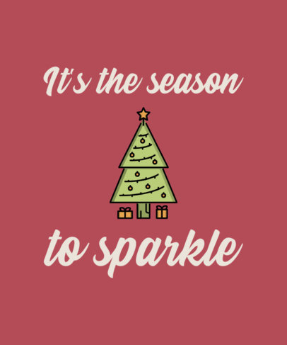 Illustrated T-Shirt Template with a Sparkling Christmas Tree 319b-el1