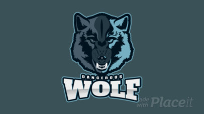 Sports Logo Maker Featuring an Animated Fierce Wolf's Face