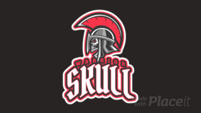 Animated Gaming Logo Template Featuring a Skull with a Roman Centurion Helmet 2620p-2883