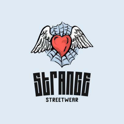 Streetwear Logo Maker with a Winged Heart Icon 701c-el1