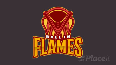 Animated Logo Maker with a Baseball Ball in Flames 172jj-2935