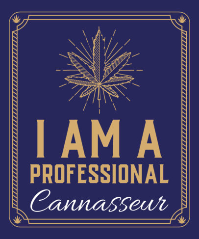 Art Deco T-Shirt Design Template for Cannabis Enthusiasts 2277