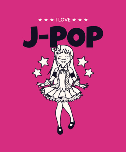T-Shirt Design Maker with a J-Pop Female Singer