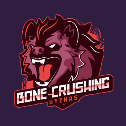 Mascot Logo Maker Featuring a Fierce Hyena