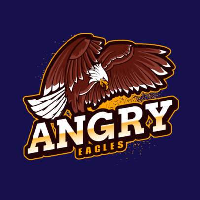 Sports Logo Maker Featuring an Angry Eagle Waving Its Wings 2975i