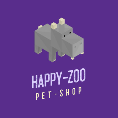 Logo Template Featuring an Isometric Hippopotamus Graphic 922A-el1