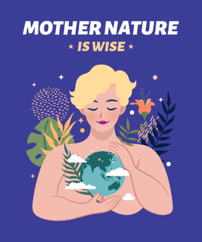 Earth Day T-Shirt Design Generator with a Smiling Woman Illustration 2300e