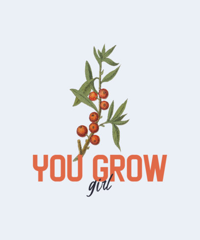 T-Shirt Design Template with an Illustration of a Plant 383c-el1