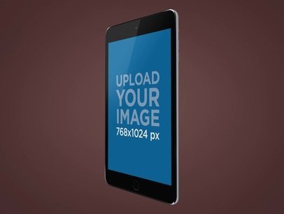 Placeit - Mockup of a Black iPad Mini in Portrait Mode
