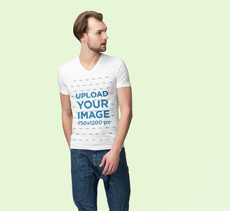 Download V Neck Mockup Generator Try 15k Mockups For Free Placeit