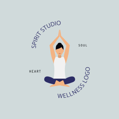Spiritual Studio Logo Maker Featuring a Woman Doing Yoga