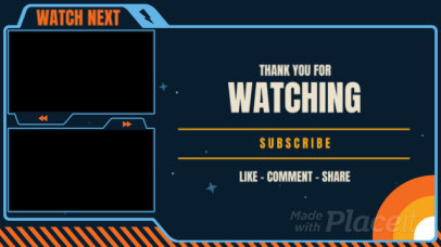 Animated YouTube End Card Maker with a Spaceship Theme 1191-el1