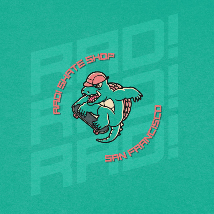 Placeit Logo Maker for a Skate Shop Featuring Characters Skating