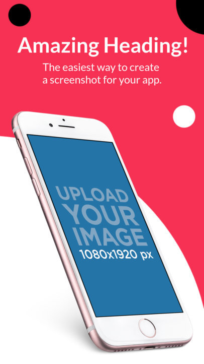 Pink iPhone 7 Angled Screenshot Appstore Builder