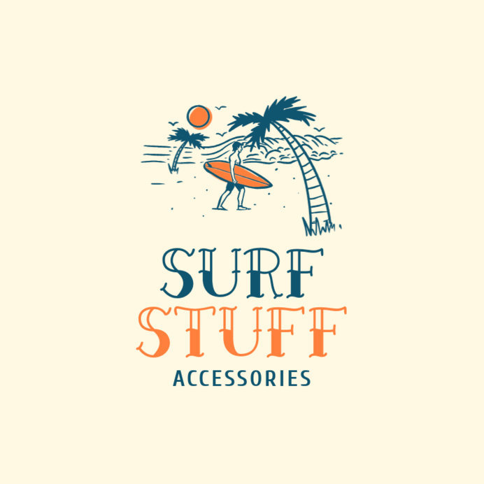 Placeit Logo Generator for a Surf Apparel Brand Featuring a Tropical