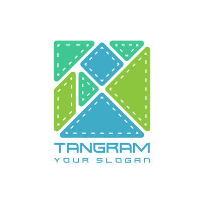 Logo Generator for a Nursery School Featuring a Tangram Graphic 3764j