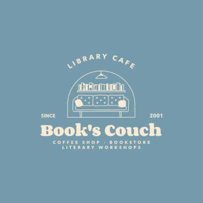 Book Store Logo Template Featuring a Cozy Sofa 4063e