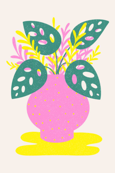 Placeit - Illustrated Art Print Generator Featuring a Pretty Plant