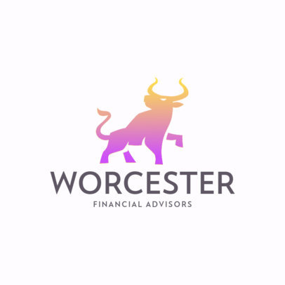 Logo Generator for Financial Advisory Firms Featuring a Bull Clipart 4109b