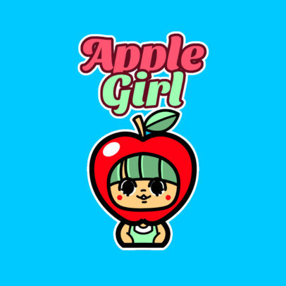 Kids Apparel Store Logo Maker Featuring a Kawaii Character in a Fruit Costume 4146K