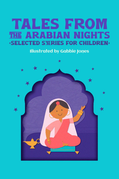 Paper Cut-Out Book Cover Design Maker with an Arabian-Inspired Graphic 3565a