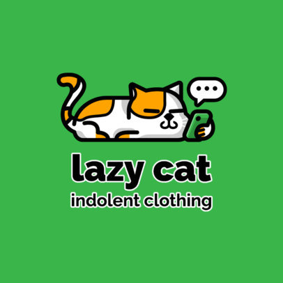 Streetwear Logo Maker Featuring a Slacking Cat 264c-el1