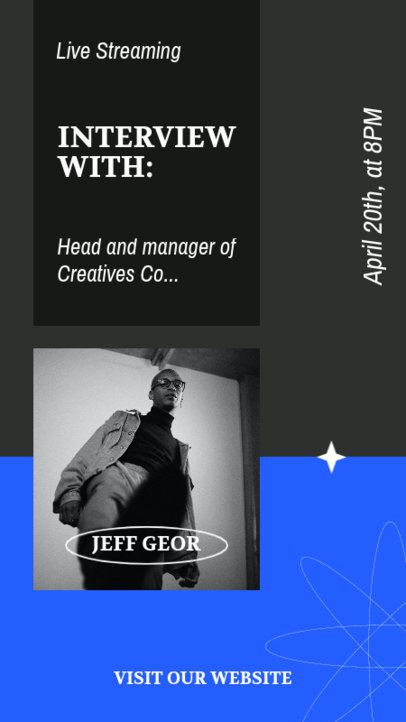 Placeit - Instagram Story Template Announcing an Interview with a ...