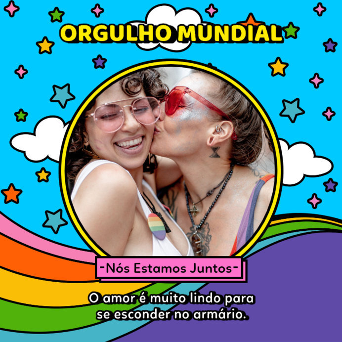 Placeit - LGBTQ Pride-Themed Instagram Post Template Featuring Rainbow ...