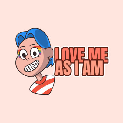 Cartoonish Twitch Emote Logo Generator Featuring an LGBTQ Kid 4290g