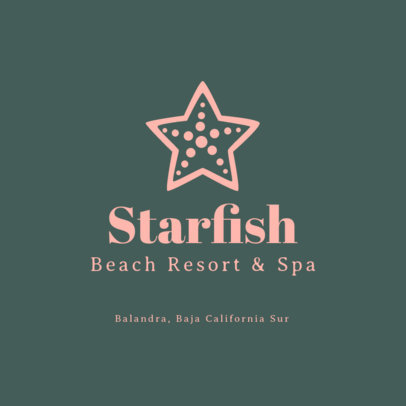 Beach Resort & SPA Logo Generator Featuring a Starfish Graphic 1761h 83-el