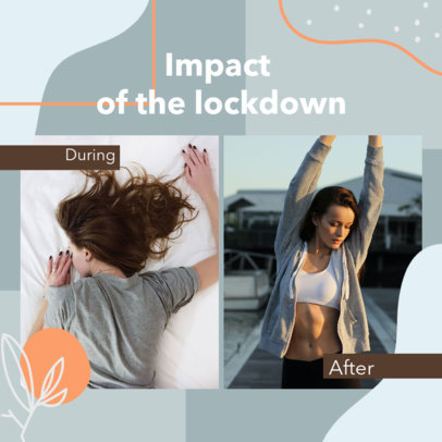 Instagram Post Design Template with Before and After Pictures