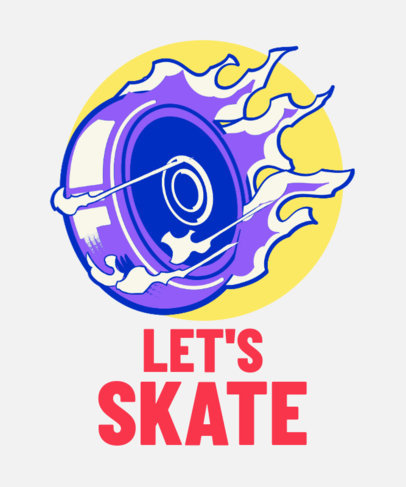 Bold T-Shirt Design Maker with a Roller Skating Theme 3630b
