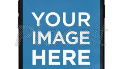 Hover Over a Black iPhone Video Mockup Against a White Surface a15686