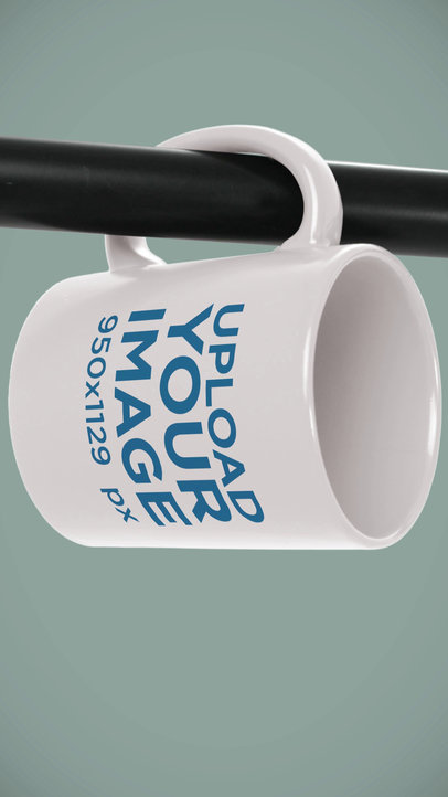 Video of an 11 Oz Mug Hanging From a Tube 6387v
