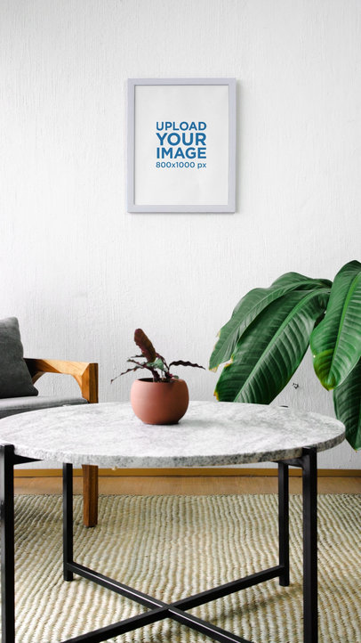 Video of an Art Print Placed on a Nice and Modern Living Room 6479v