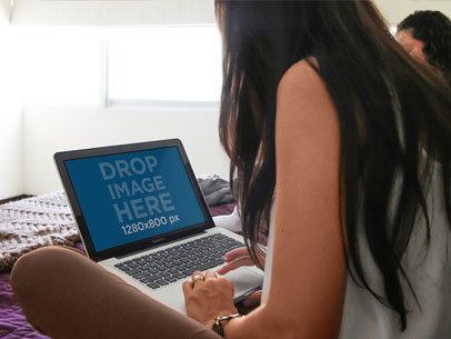 Girl MacBook Pro 13 Inch Notebook Bed