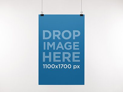 Paper Poster Mockup Hanging From a Wall