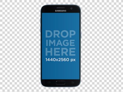 Samsung Galaxy S7 in Portrait Position Mockup (Front View)